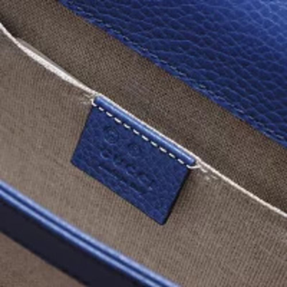 Gucci Interlocking GG Shoulder Bag Leather Blue - Picture 10 of 13